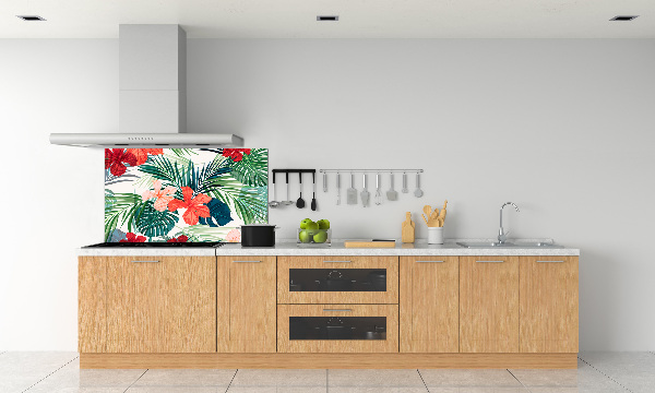 Panel para cocina flores tropicales