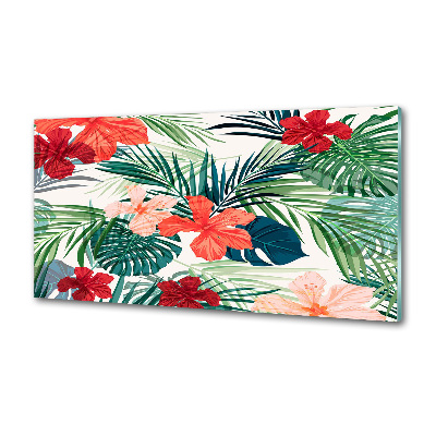 Panel para cocina flores tropicales