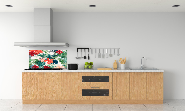Panel para cocina flores tropicales
