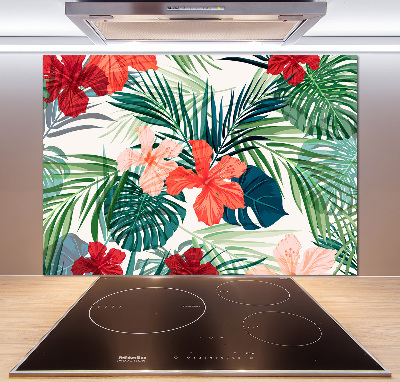 Panel para cocina flores tropicales