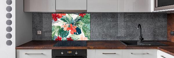 Panel para cocina flores tropicales