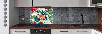 Panel para cocina flores tropicales