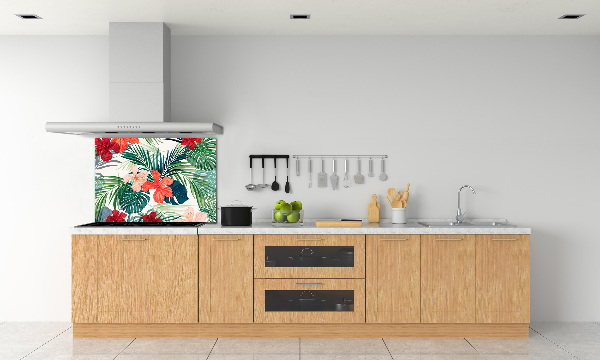 Panel para cocina flores tropicales