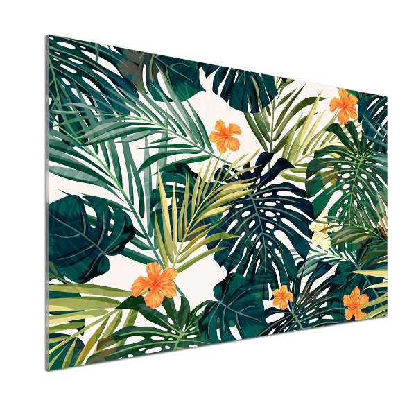 Panel de pared de cocina hojas tropicales