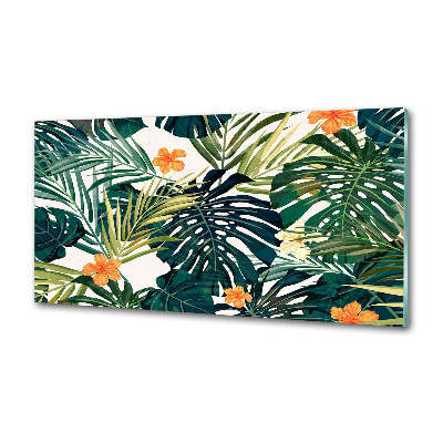 Panel de pared de cocina hojas tropicales