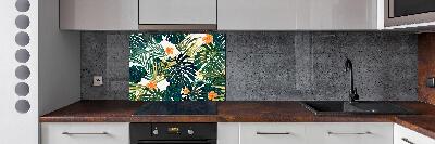 Panel de pared de cocina hojas tropicales