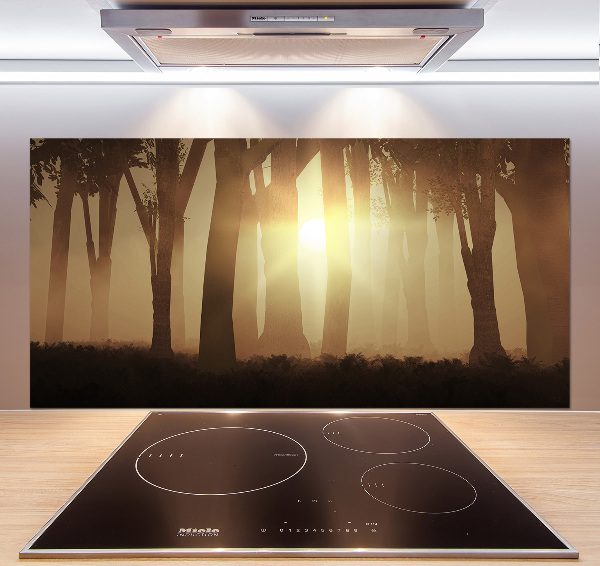 Panel para cocina Niebla en el bosque