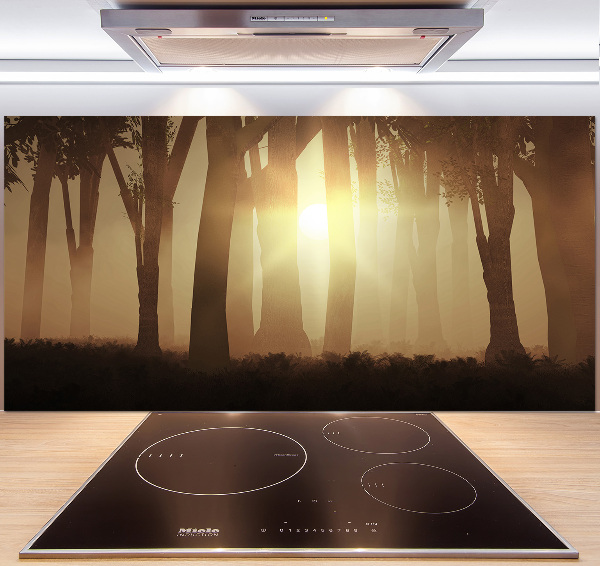 Panel para cocina Niebla en el bosque