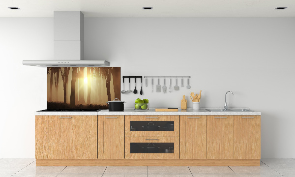 Panel para cocina Niebla en el bosque