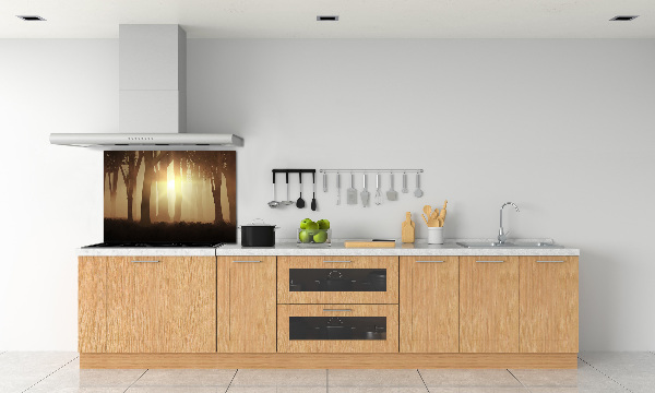 Panel para cocina Niebla en el bosque