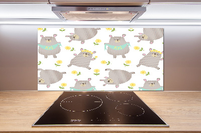 Panel para cocina Ilustración de oso de peluche