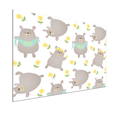 Panel para cocina Ilustración de oso de peluche