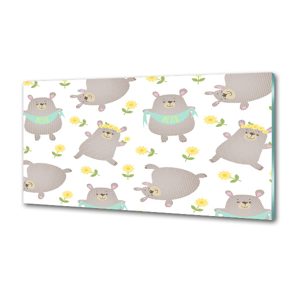 Panel para cocina Ilustración de oso de peluche