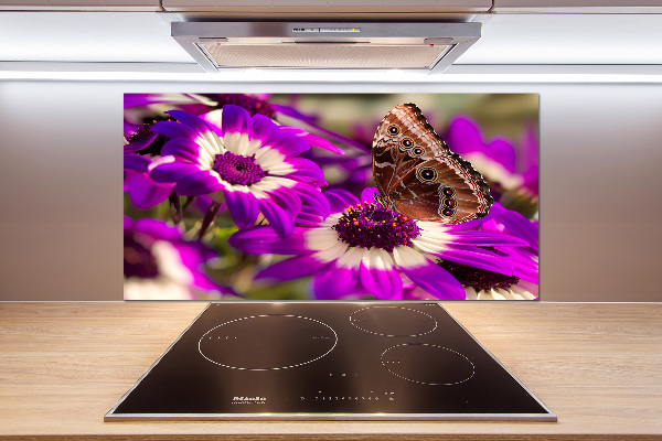 Panel do kuchni Motyl na kwiatku