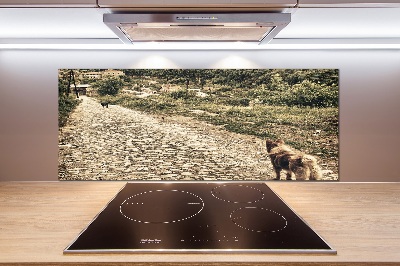 Panel de pared de cocina Dos perros en una colina