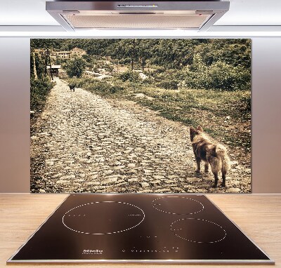 Panel de pared de cocina Dos perros en una colina