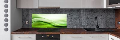 Panel de pared de cocina Fondo de ondas verdes