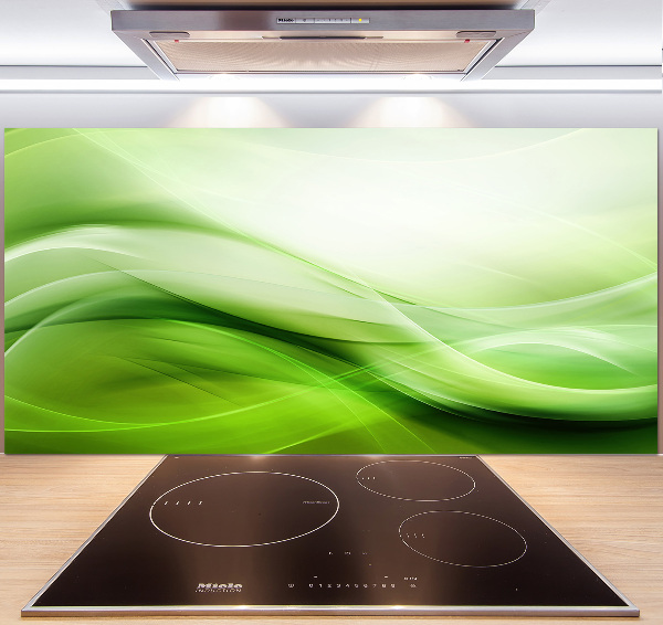 Panel de pared de cocina Fondo de ondas verdes