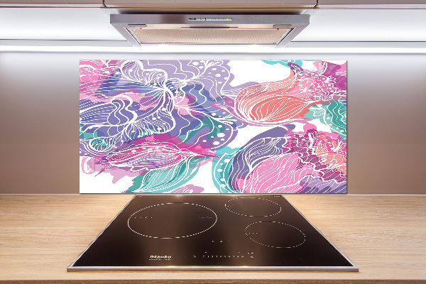 Panel de pared de cocina Flores mágicas