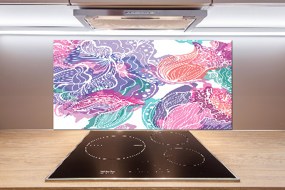 Panel de pared de cocina Flores mágicas