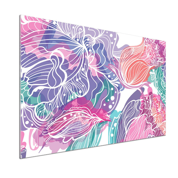 Panel de pared de cocina Flores mágicas