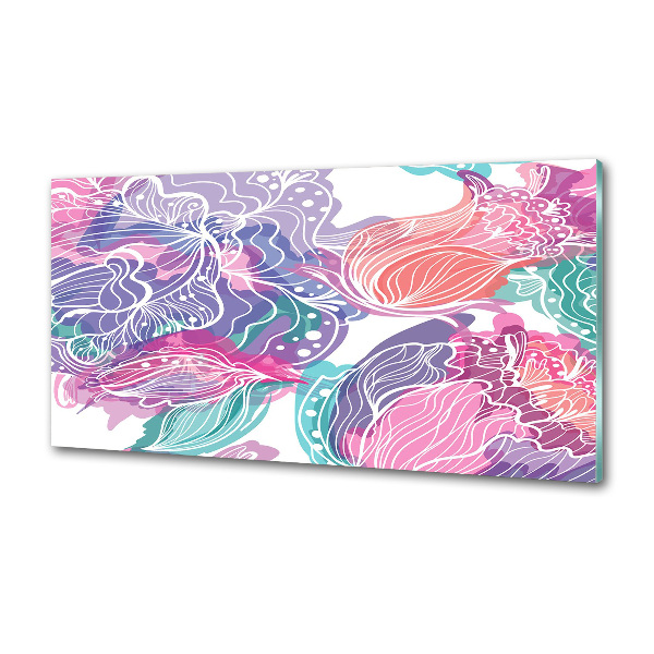 Panel de pared de cocina Flores mágicas