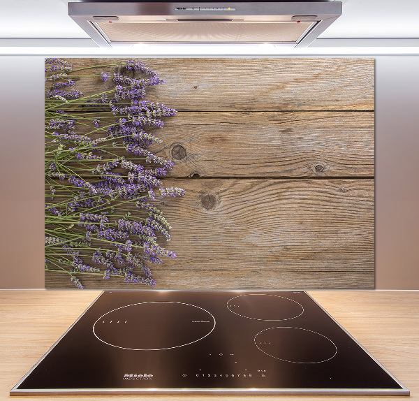 Panel para cocina Lavanda sobre madera