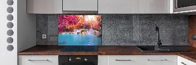 Panel antisalpicaduras Cascada en el bosque