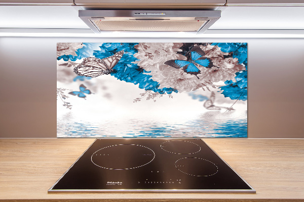 Panel para cocina Flores y mariposas