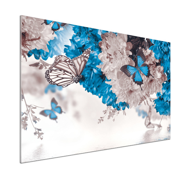 Panel para cocina Flores y mariposas