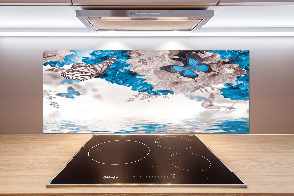 Panel para cocina Flores y mariposas