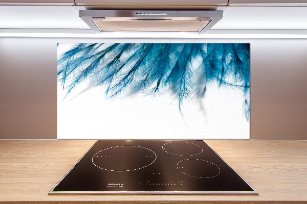 Salpicadero de cocina Plumas azules