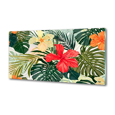 Panel antisalpicaduras flores hawaianas