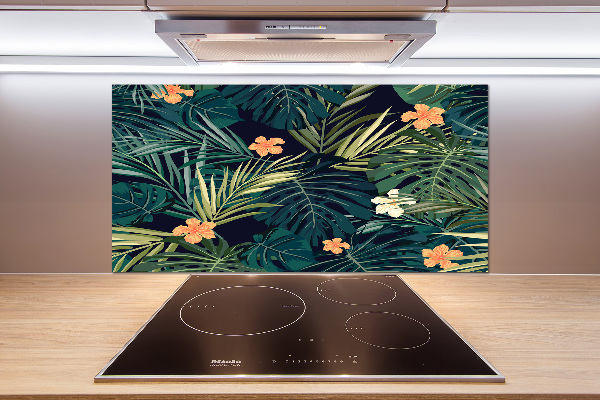 Panel para cocina hojas tropicales