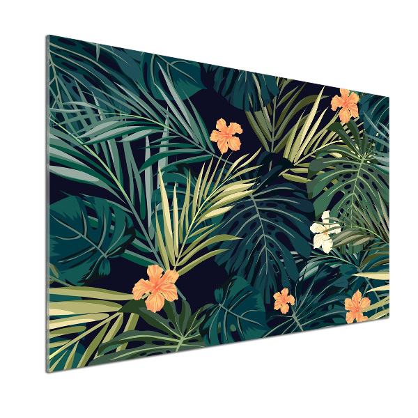 Panel para cocina hojas tropicales