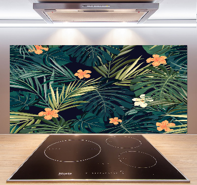 Panel para cocina hojas tropicales