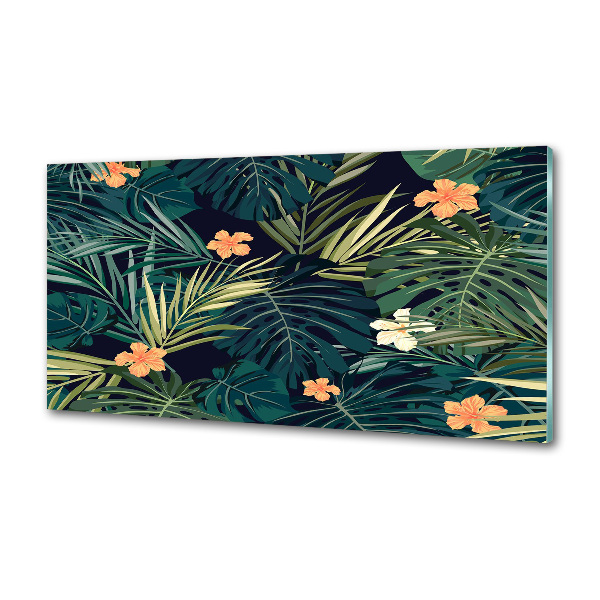 Panel para cocina hojas tropicales