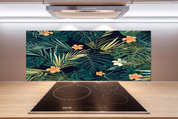 Panel para cocina hojas tropicales