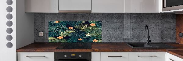 Panel para cocina hojas tropicales