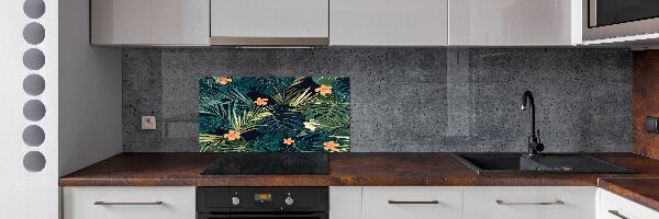 Panel para cocina hojas tropicales