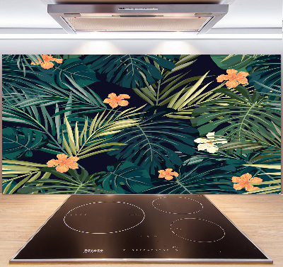 Panel para cocina hojas tropicales