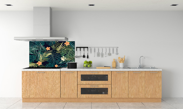 Panel para cocina hojas tropicales