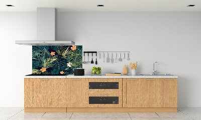 Panel para cocina hojas tropicales