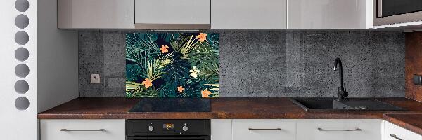 Panel para cocina hojas tropicales