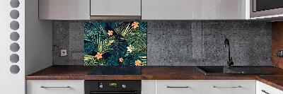 Panel para cocina hojas tropicales