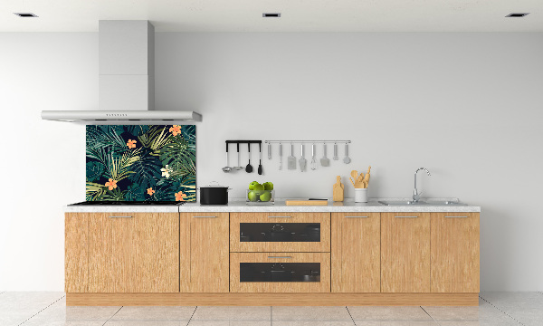 Panel para cocina hojas tropicales