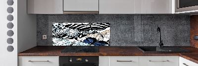 Panel de pared de cocina Mariposas y flores