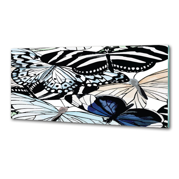 Panel de pared de cocina Mariposas y flores