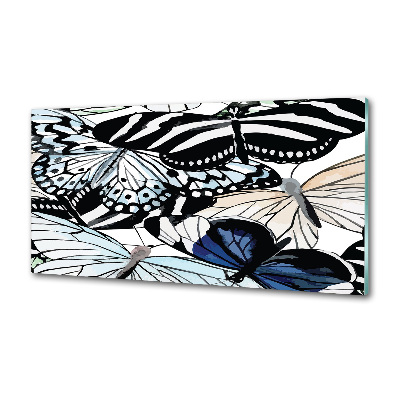 Panel de pared de cocina Mariposas y flores