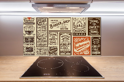 Panel de pared de cocina Anuncios y etiquetas